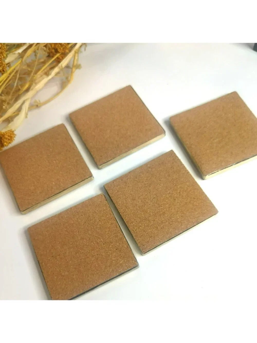 Handmade Resin Square Coaster Set With Holder Fall Autumn Themed Leaves Pumpkin
